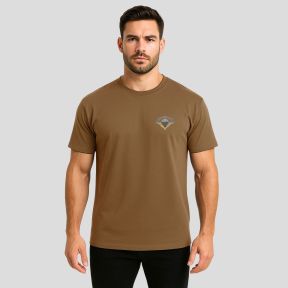T-Shirt Cooldry mit Siebdruck Luftlandetruppen - Coyote - OPEX