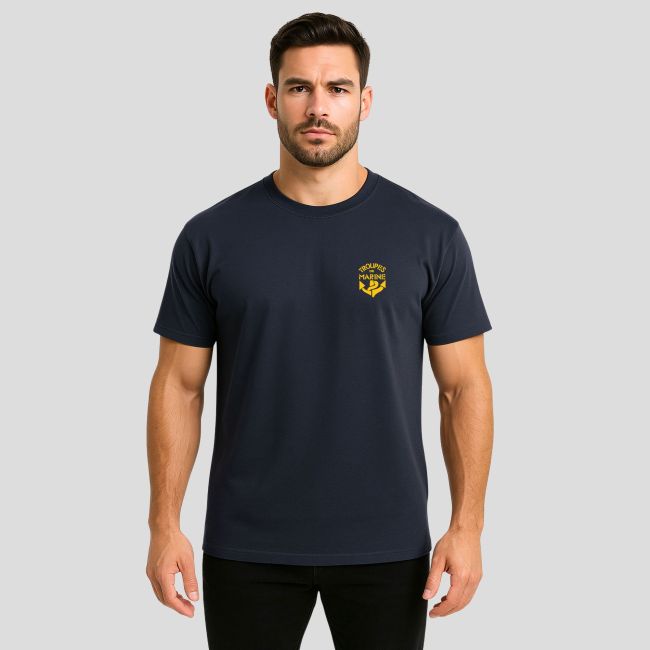 T-shirt Cooldry zeefbedruk Troupes de Marine - Marineblauw - OPEX