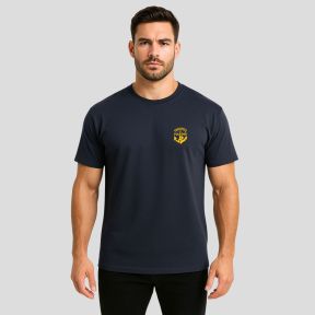 Camiseta Cooldry con serigrafía Troupes de Marine - Azul Marino - OPEX