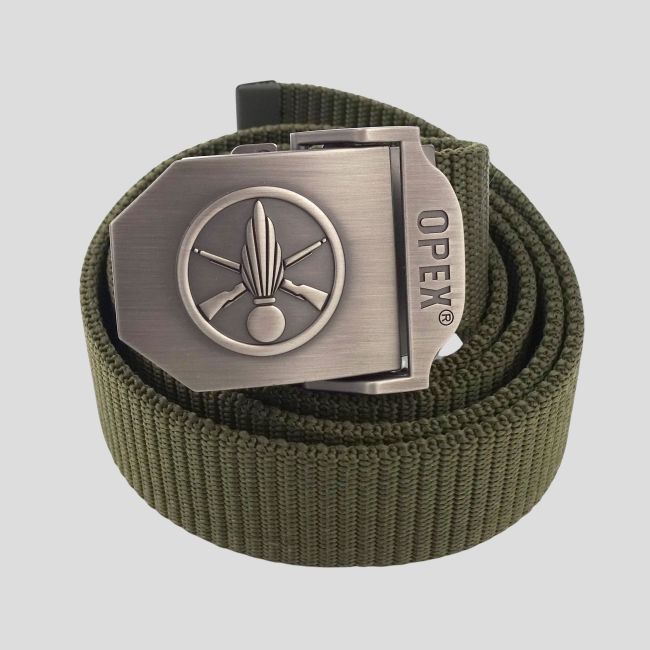 Cinto fivela em nylon com fivela metálica gravada Infantaria - Verde Oliva - OPEX