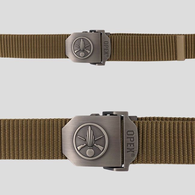 Nylon riem met metalen gesp gegraveerd Infanterie - Coyote - OPEX