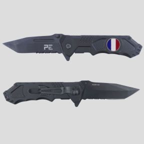 Nóż survivalowy (ostrze 8,5 cm) Francja z futerałem - Czarny - OPEX