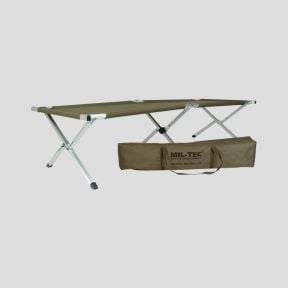 Lettino da Campo US in alluminio 190x65cm con borsa da trasporto - Verde Oliva - Mil-Tec