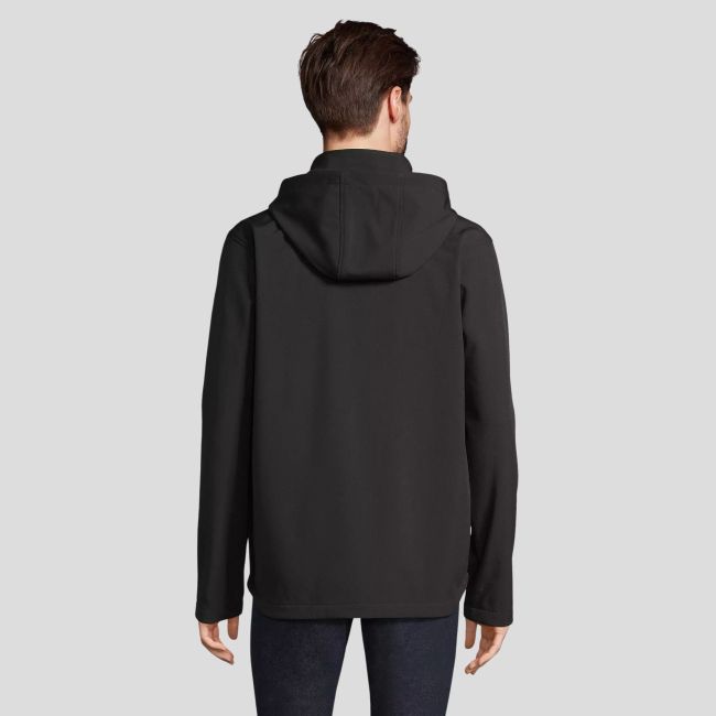 Kurtka softshell z kapturem na zamek Race męska - Czarna - Sol's