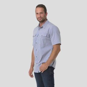 Chemise à manches courtes discrète pour port d'arme dissimulé - carreaux Bleu roi - Helikon