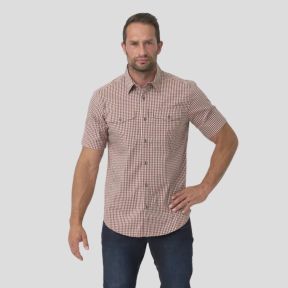 covert concealed carry short sleeve shirt - dirt red checkered - helikon