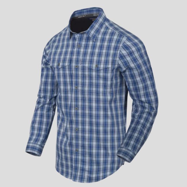 Chemise discrète pour port d'arme dissimulé - carreaux Bleu ozark - Helikon