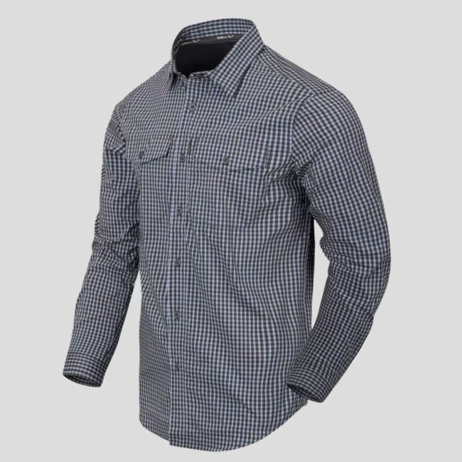 Chemise discrète pour port d'arme dissimulé - carreaux Gris fantôme - Helikon