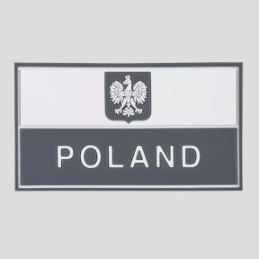 Polnisches Flaggenabzeichen (90 x 50 mm) - PVC - Grau - Helikon