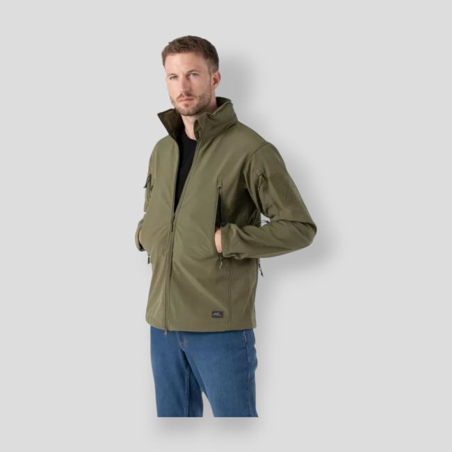 Gunfighter Jacke - Winddicht Shark Skin - Adaptive Grün - Helikon