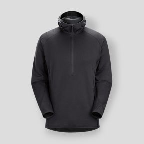 Bluza z kapturem Delta AR 1/2 zip - Czarny - Arc'Teryx Pro