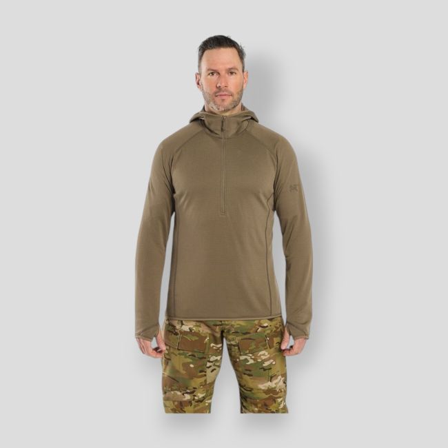 Sweat à capuche Delta AR 1/2 zip - Désert Crocodile - Arc'Teryx Pro