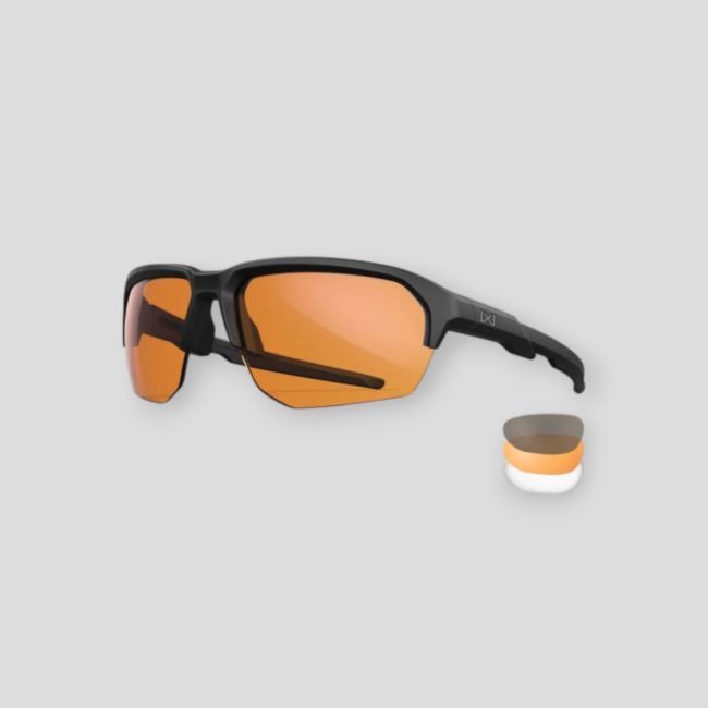 Ballistische Schutzbrille Jakl (3er-Set Rauchglas/Klar/Orange) - Schwarz - Wiley X