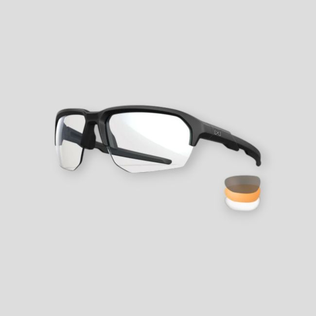 Ballistische Schutzbrille Jakl (3er-Set Rauchglas/Klar/Orange) - Schwarz - Wiley X