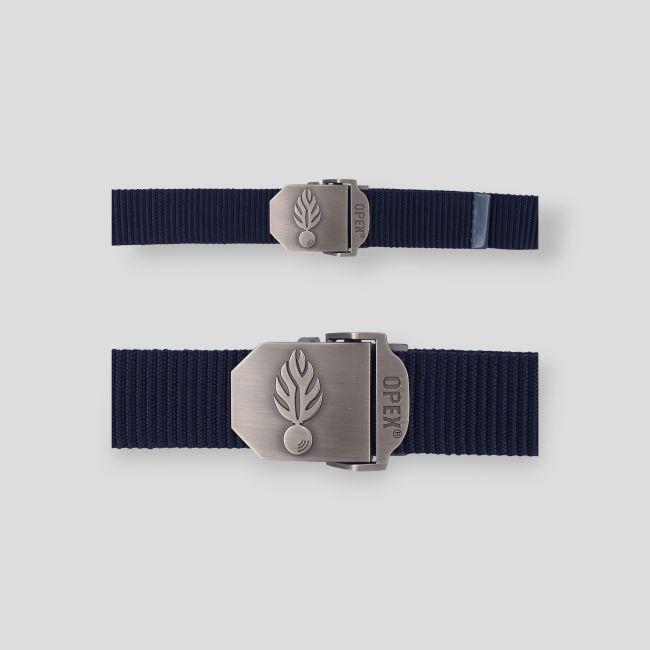 Ceinturon sangle en nylon avec boucle métal gravée Gendarmerie - Bleu Marine - Patrol Equipement