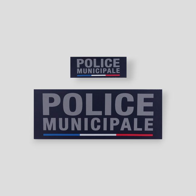 Retroreflecterende band marineblauw met klittenband 12x4,5cm - Gemeentepolitie