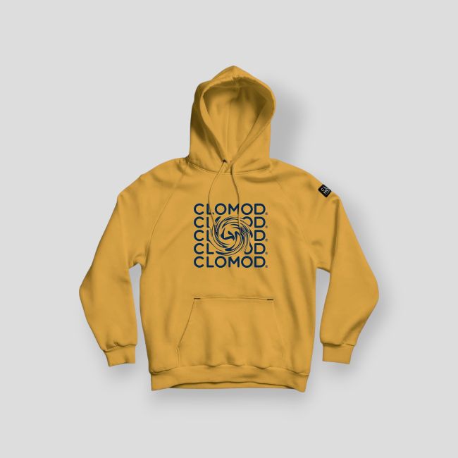 Bluza z kapturem Twirl - Żółty Musztardowy - CloMod