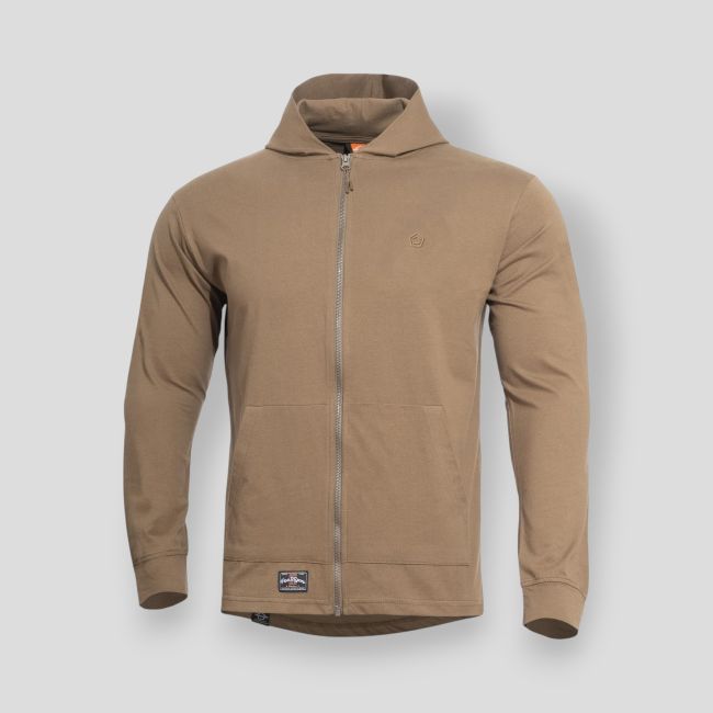 Sweat à capuche zippé Agis Ring Spun - Coyote - Pentagon