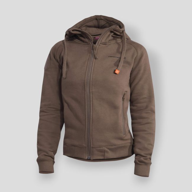 Sweat à capuche zippé femme Aphrodite - Marron Terre - Pentagon
