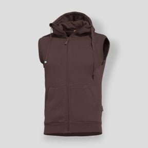 Sweat à capuche zippé sans manches Thespis - Marron Terre - Pentagon