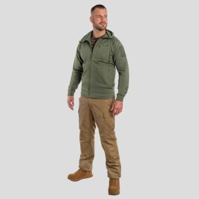 Bluza z kapturem na zamek Leonidas 2.0 - Camo Green - Pentagon