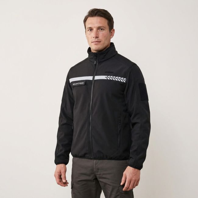 Veste polaire Sécurité Privée avec bande HV Safetek - Noir - GK
