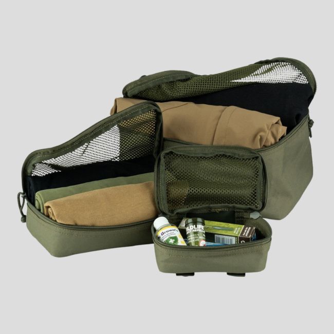 Set van 3 mesh Molle opbergzakken - Ranger Green - 101 Inc