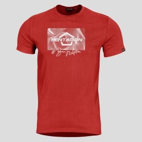 T-shirt Ageron Contour - Czerwień Lawy - Pentagon