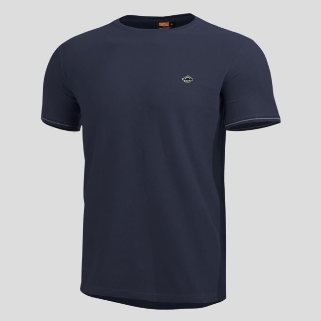 T-Shirt Levantes col rond avec liserés - Bleu Marine - Pentagon