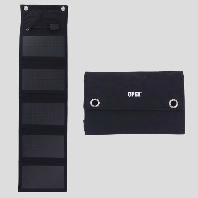 Carregador solar portátil e dobrável (12,5W) - Preto - OPEX