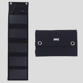 Draagbare en opvouwbare zonnelader (12,5W) - Zwart - OPEX