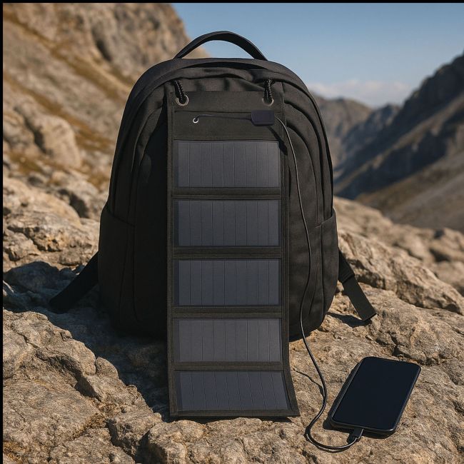 Tragbares und faltbares Solarladegerät (12,5W) - Schwarz - OPEX