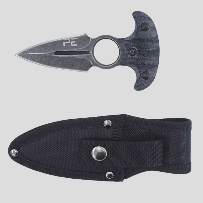 Tactisch gevechtsmes (lemmet 8cm) met etui - Zwart - OPEX
