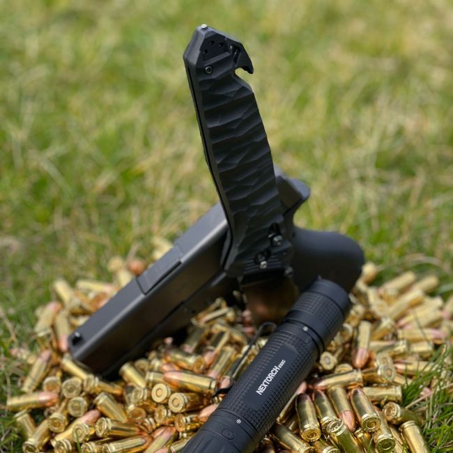 Nóż składany C.A.C.® S200 (ząbkowane ostrze) - Czarny - TB Outdoor