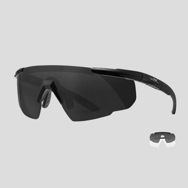 Óculos de proteção balística Saber Advanced (kit 2 lentes Cinzento/Incolor) - Preto - Wiley X