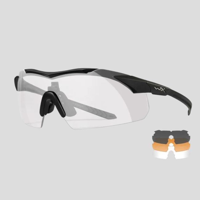 Ballistische Schutzbrille Vapor Comm (Set mit 3 Gläsern Grau/Klar/Rostbraun) - Schwarz - Wiley X