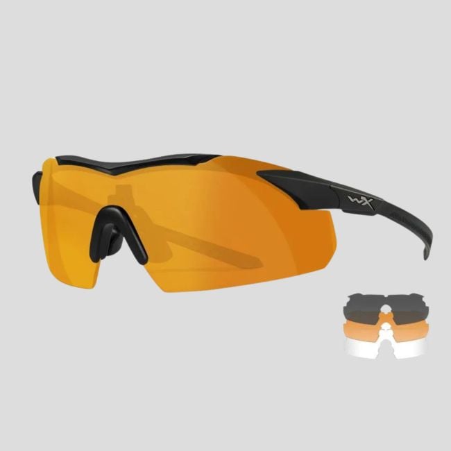Gafas de protección balística Vapor Comm (kit 3 lentes Gris/Incoloro/Óxido) - Negro - Wiley X
