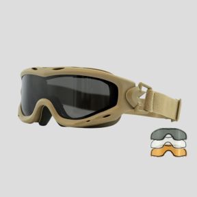 Maschera di protezione balistica Spear Dual Lense (kit 3 lenti Grigio/Incolore/Arrugginito) - Tan - Wiley X