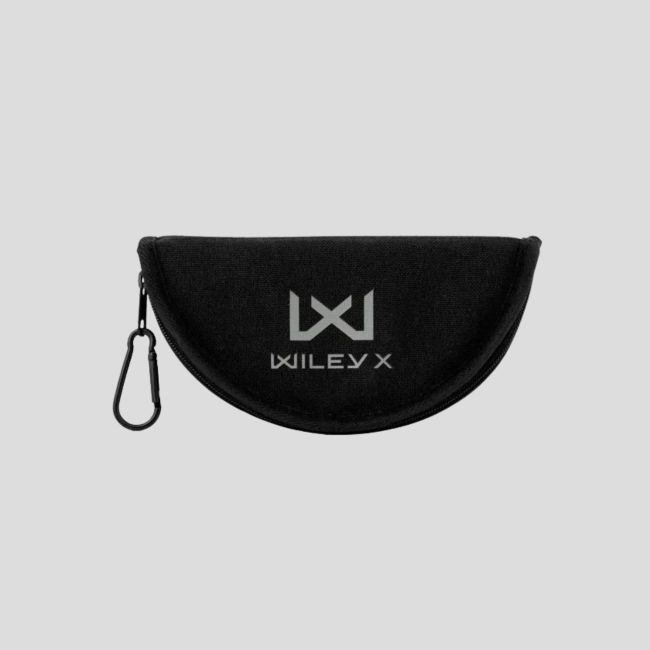 Estojo com fecho de correr semirígido Molle com mosquetão em metal para óculos - Preto - Wiley X