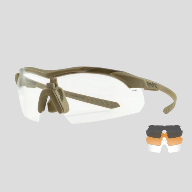 Ballistische Schutzbrille Vapor Comm (3-Gläser-Set Grau/Farblos/Rostbraun) - Tan - Wiley X