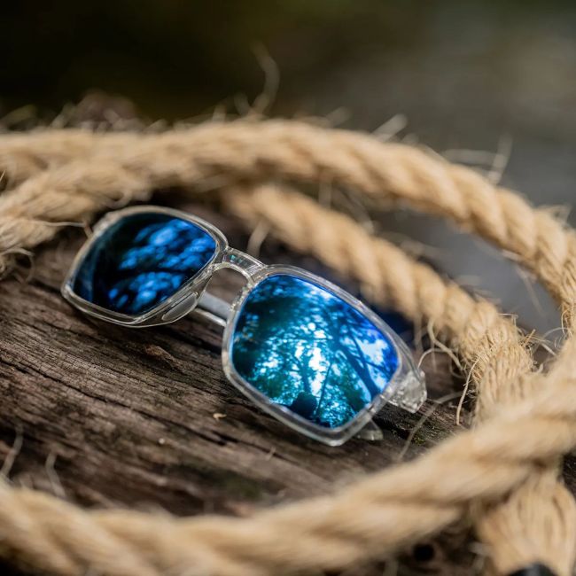 Sonnenbrille Alfa (Captivate™ polarisierte und blaue Spiegelgläser) - Transparent Grau - Wiley X