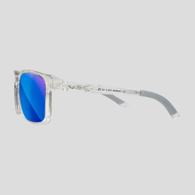 Óculos de sol Alfa (lentes Captivate™ polarizadas e espelhos Azuis) - Cinza Transparente - Wiley X
