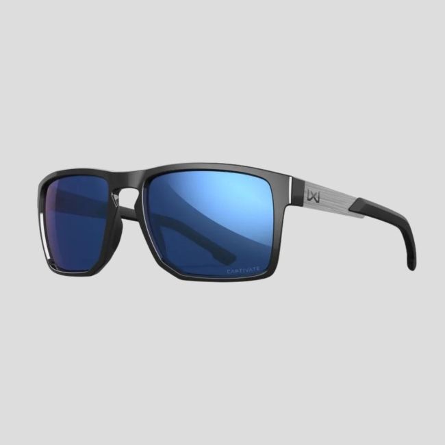 Óculos de sol Apex (lentes Captivate™ polarizadas e espelhos Azuis) - Cinza/Preto - Wiley X