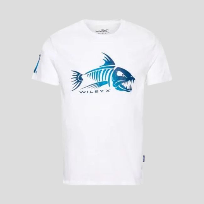 T-shirt Fish Skeleton - Wit - Wiley X