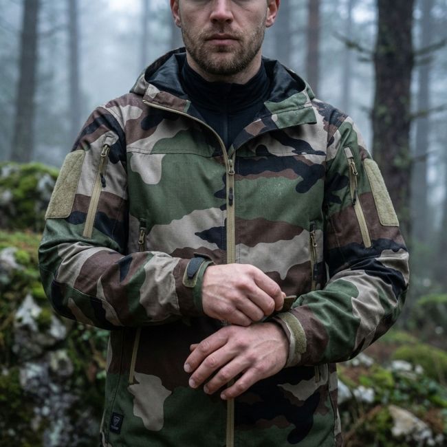 Giacca Hardshell con cappuccio T.O.R.D. LW Camo CE - Outrider