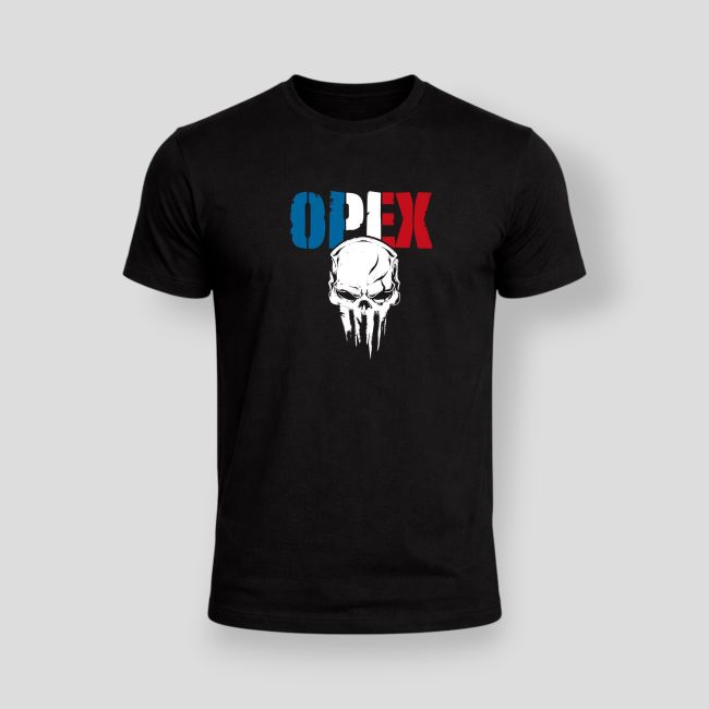 T-shirt design OPEX Blauw Wit Rood - Zwart - OPEX