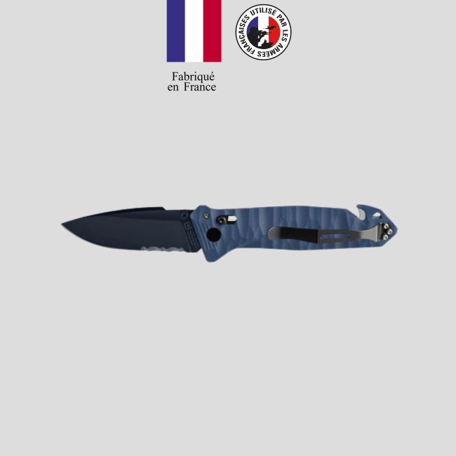 Cuchillo C.A.C.® s200 edicion azul (hoja azul) caja tecnica + funda + tenedor punta afilada - TB Outdoor