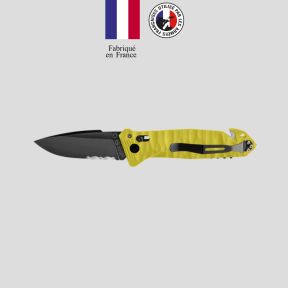 Couteau C.A.C.® serration manche toxifie pa6 - Jaune - TB Outdoor