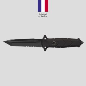 Faca Le Vengeur + bainha kydex + passador de cinto + pederneira + placa de afiação - Preto - TB Outdoor