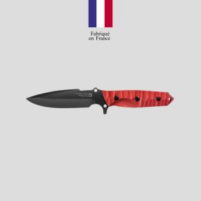 Faca Le Maraudeur G10 toxificado (lâmina lisa) + estojo kydex sem fixação molle - Vermelho - TB Outdoor